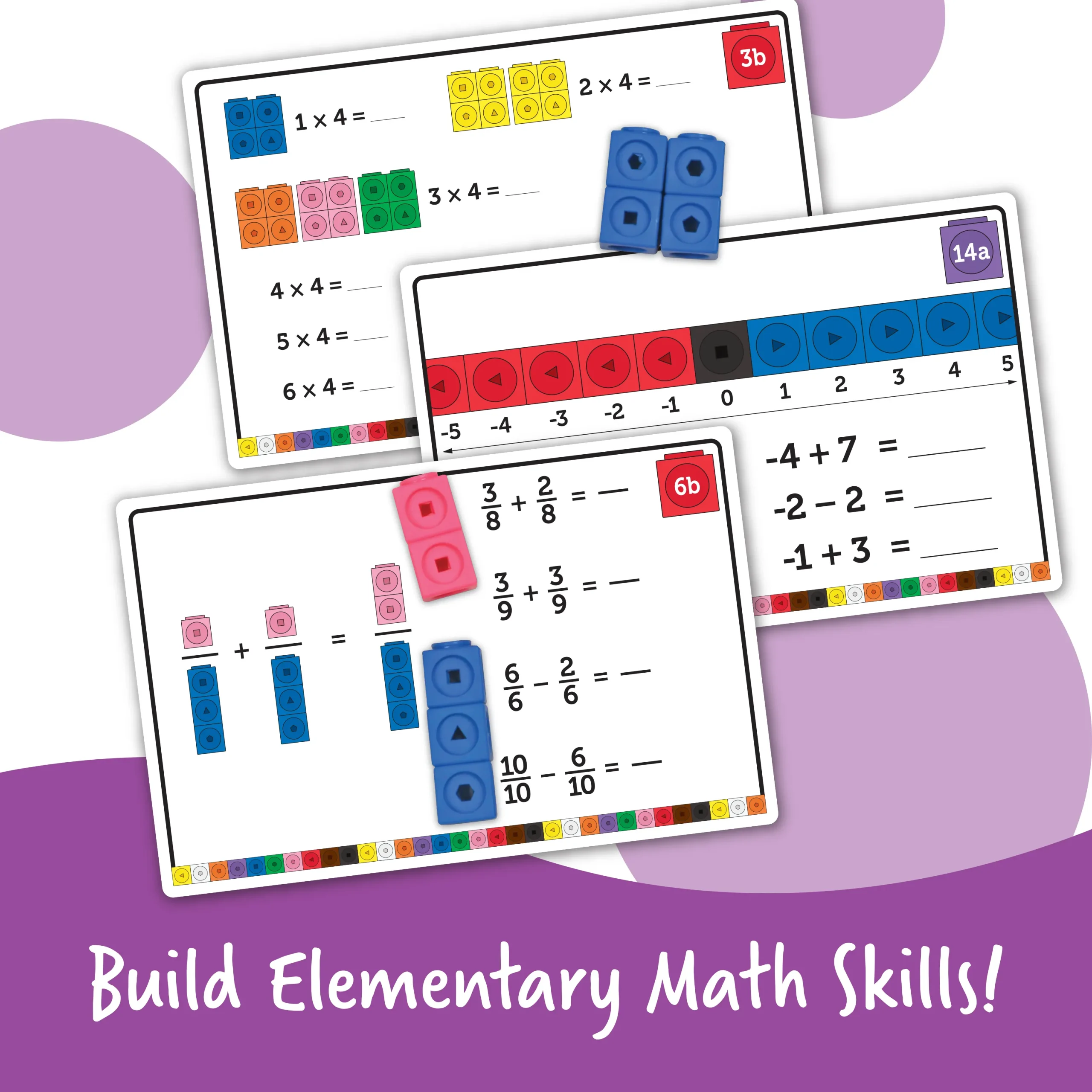Learning Resources Puzzle MathLink® Cubes Elementary Math Activity Set - Image 3