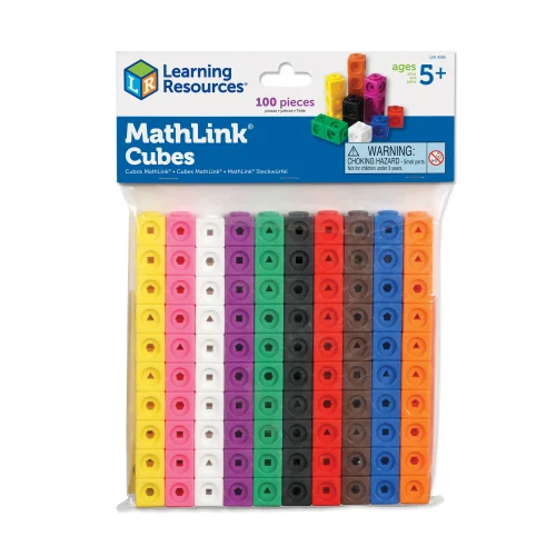 Learning Resources Puzzle MathLink® Cubes, Set of 100
