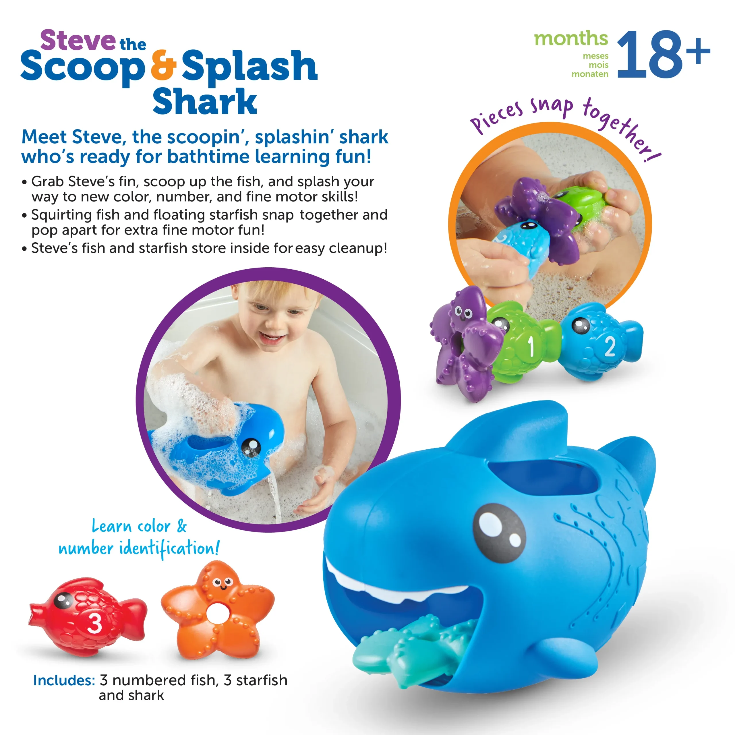 Learning Resources Puzzle Steve the Scoop & Splash Shark™ - Image 7