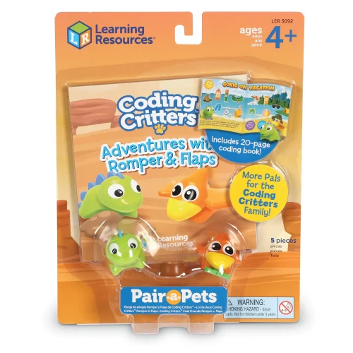 Alternative view of Learning Resources Puzzle Coding Critters® Pair-a-Pets: Adventures with Romper & Flaps