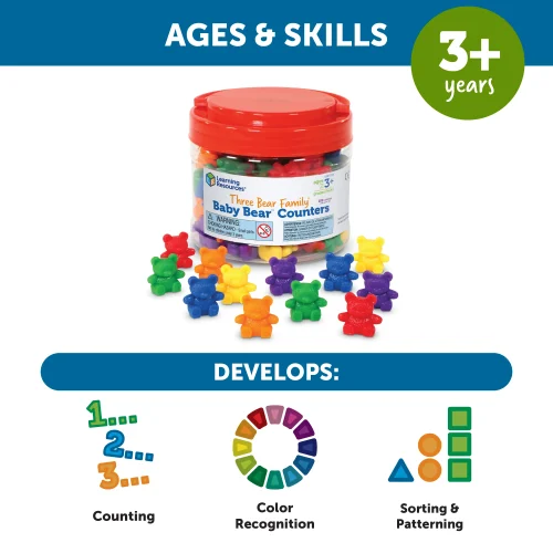 Alternative view of Learning Resources Puzzle Three Bear Family® Baby Bear™ Counters, Set of 102