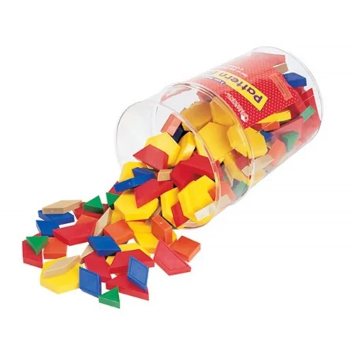 Learning Resources Puzzle Plastic Pattern Blocks - 1 cm, Set of 250