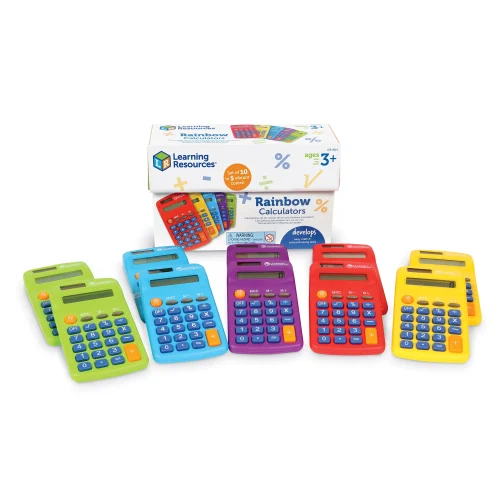 Learning Resources Puzzle Rainbow Calculators, Set of 10