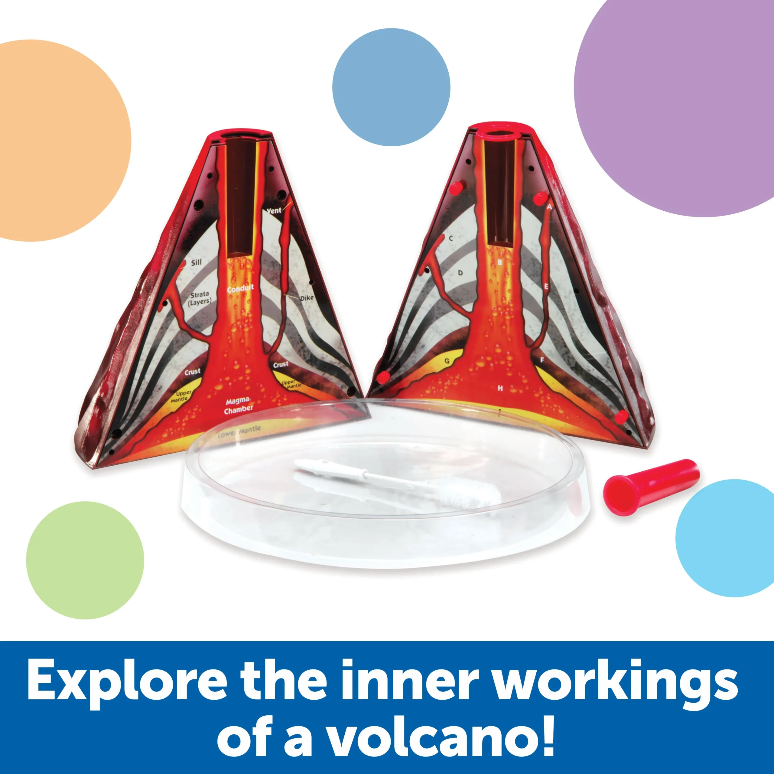 Learning Resources Puzzle Erupting Cross-Section Volcano Model - Image 3