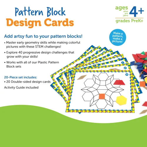 Alternative view of Learning Resources Puzzle Pattern Block Design Cards