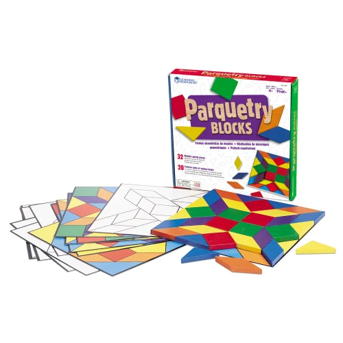 Alternative view of Learning Resources Puzzle Parquetry Blocks & Cards Set