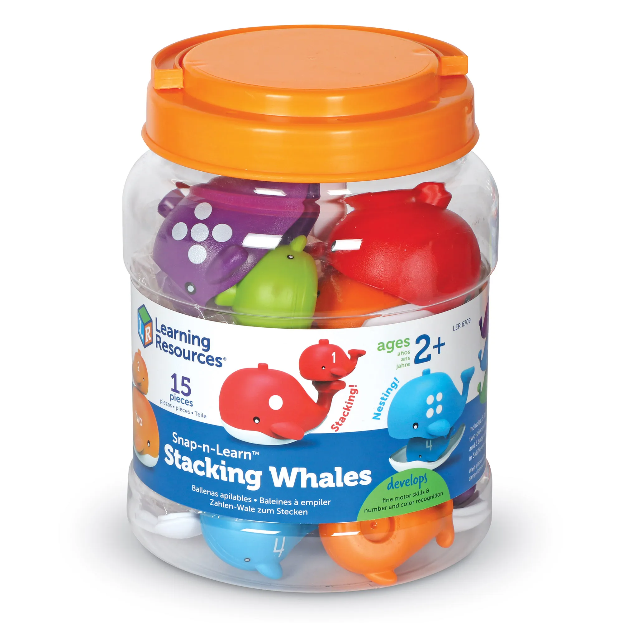 Learning Resources Puzzle Snap-n-Learn™ Stacking Whales - Image 6