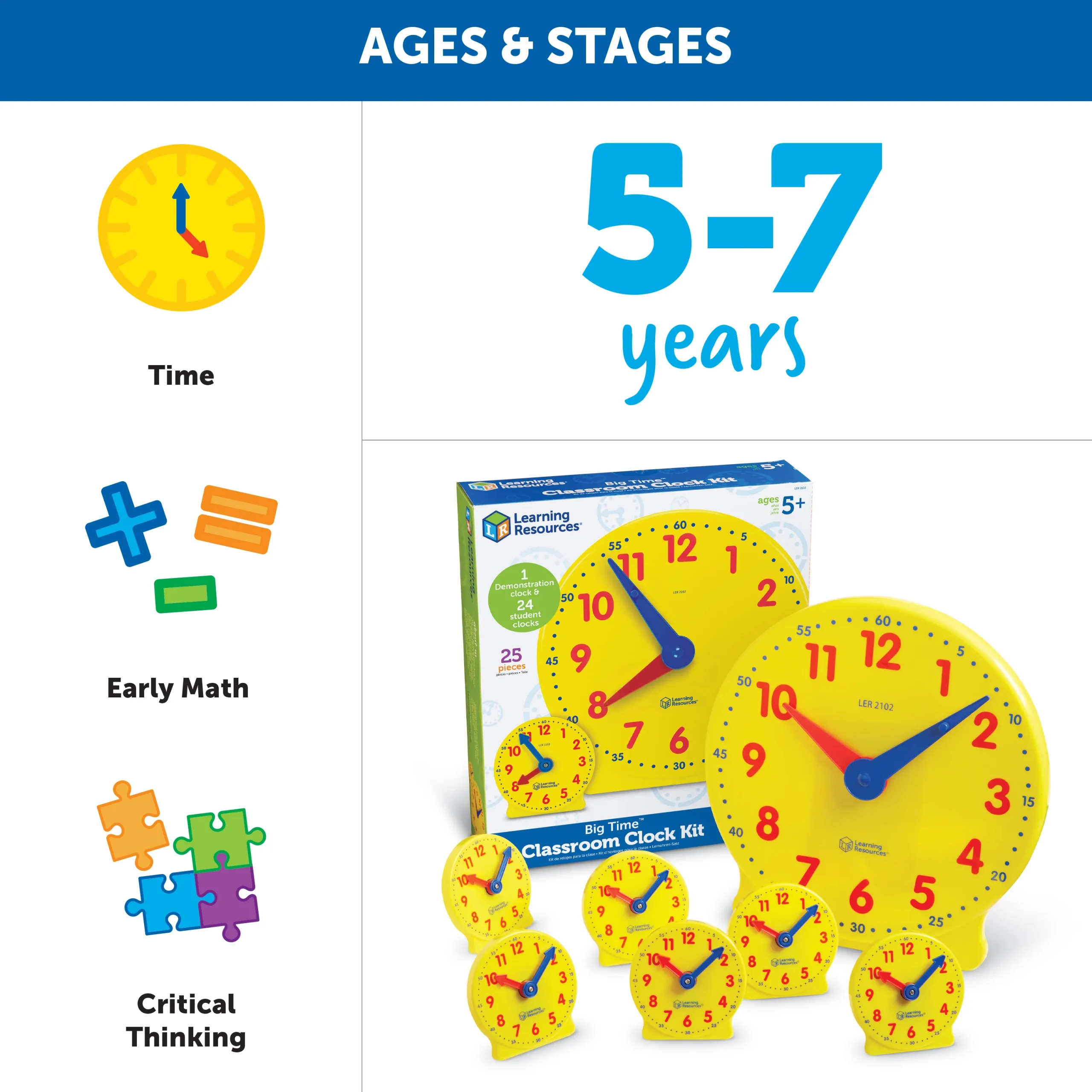 Learning Resources Puzzle Big Time™ Classroom Clock Kit - Image 7