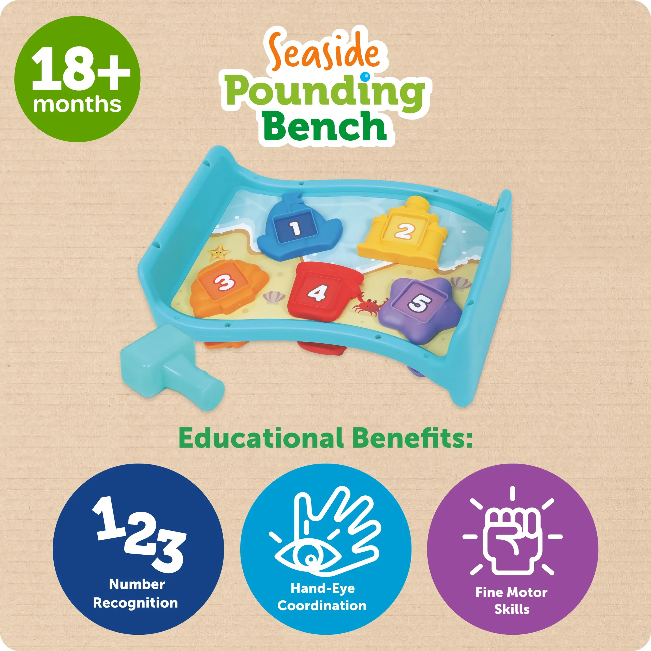Learning Resources Puzzle Seaside Pounding Bench - Image 5