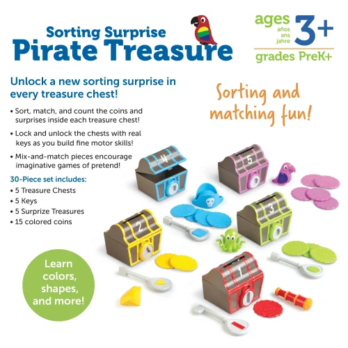 Alternative view of Learning Resources Puzzle Sorting Surprise Pirate Treasure