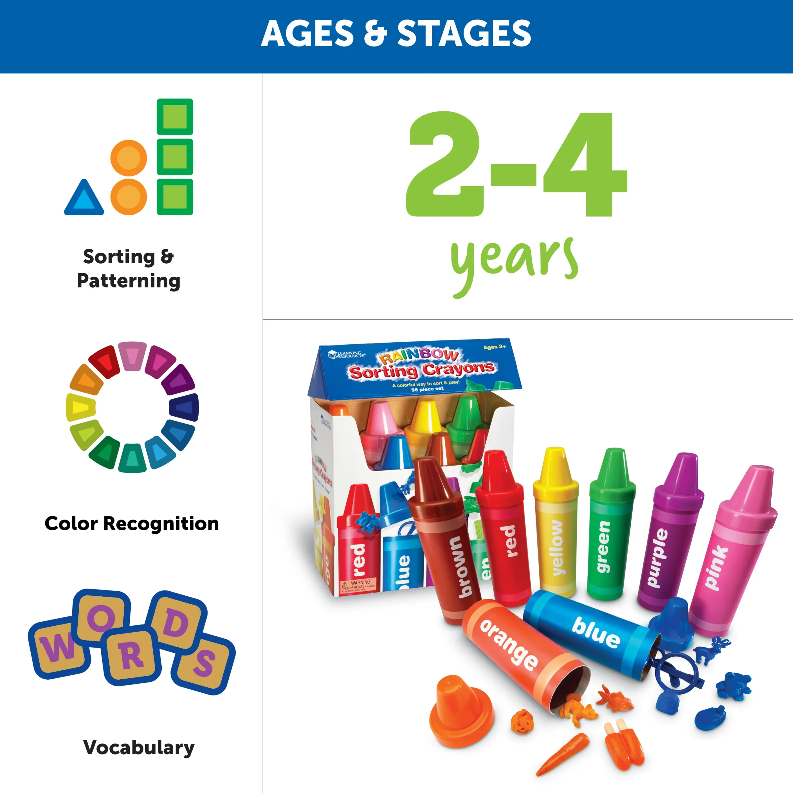 Learning Resources Puzzle Rainbow Sorting Crayons - Image 6