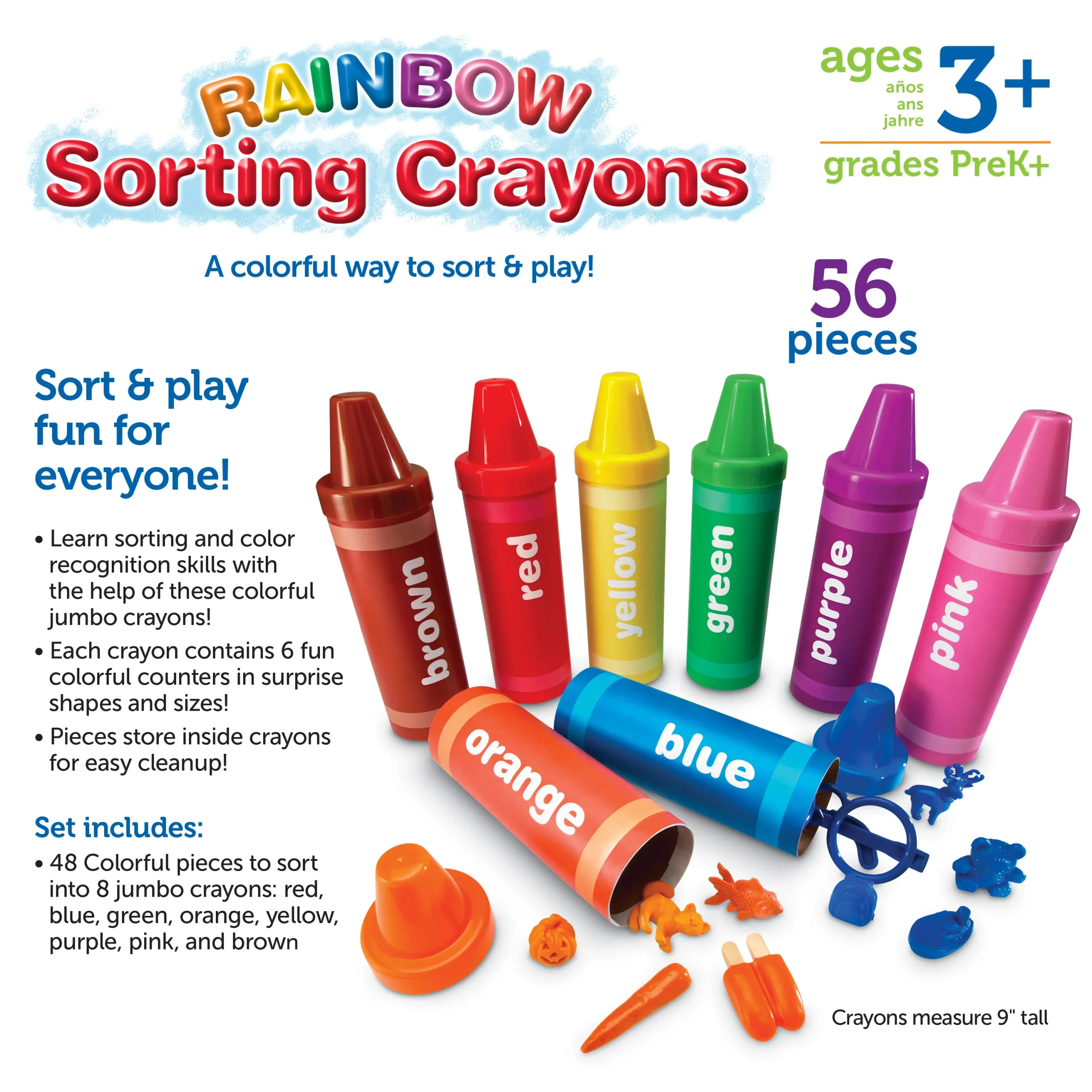 Learning Resources Puzzle Rainbow Sorting Crayons - Image 2