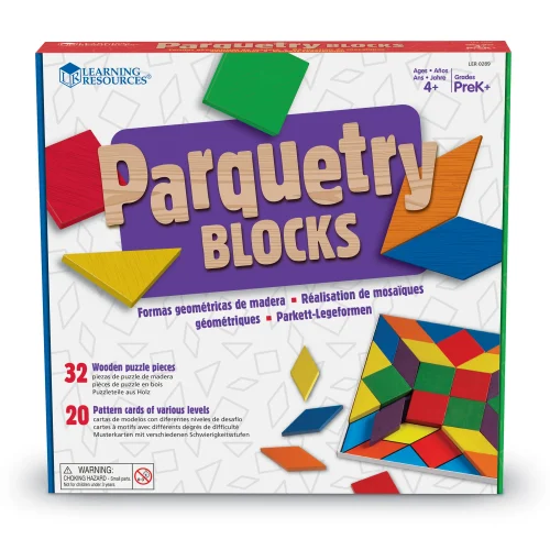 Learning Resources Puzzle Parquetry Blocks & Cards Set