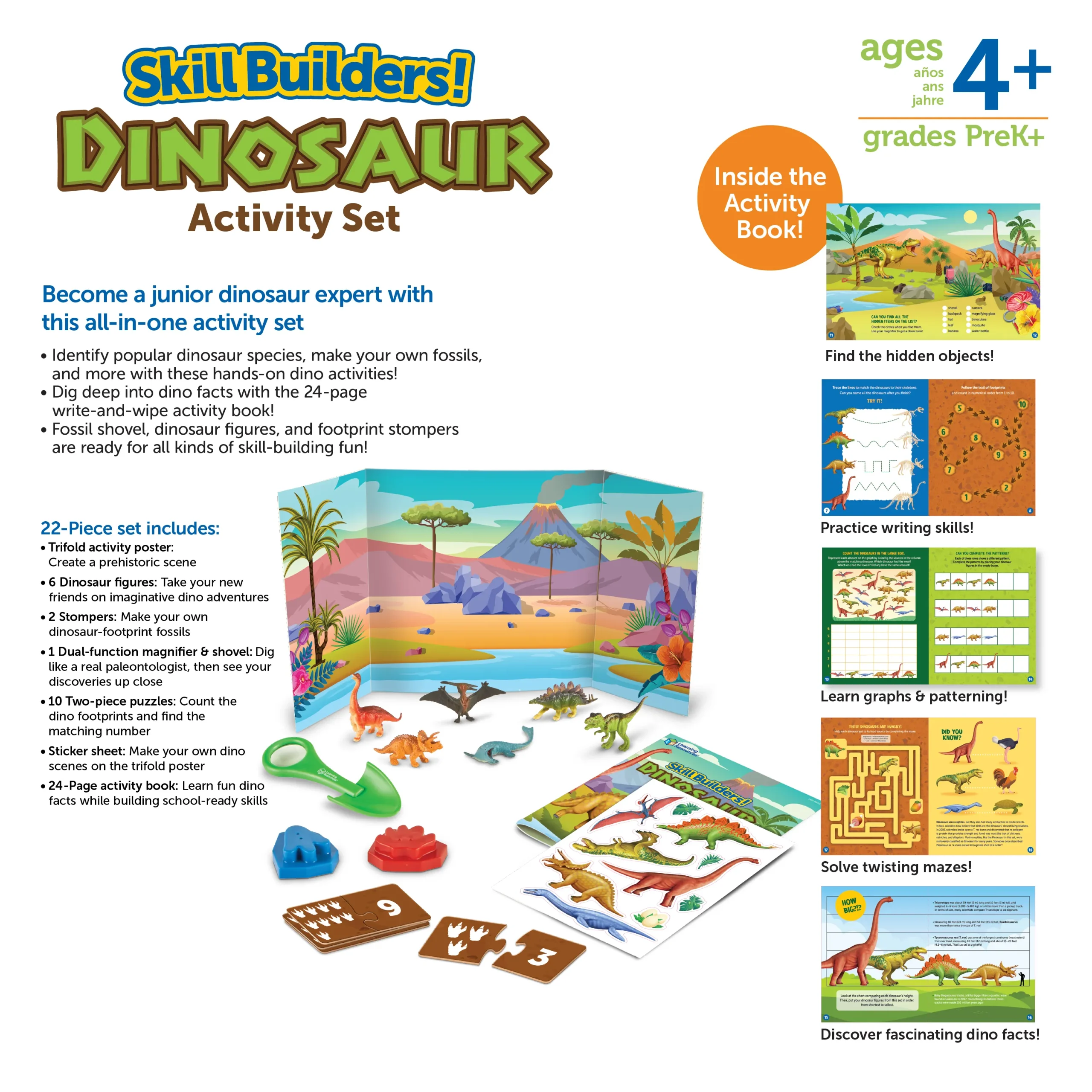 Learning Resources Puzzle Skill Builders! Dinosaur Activity Set - Image 6