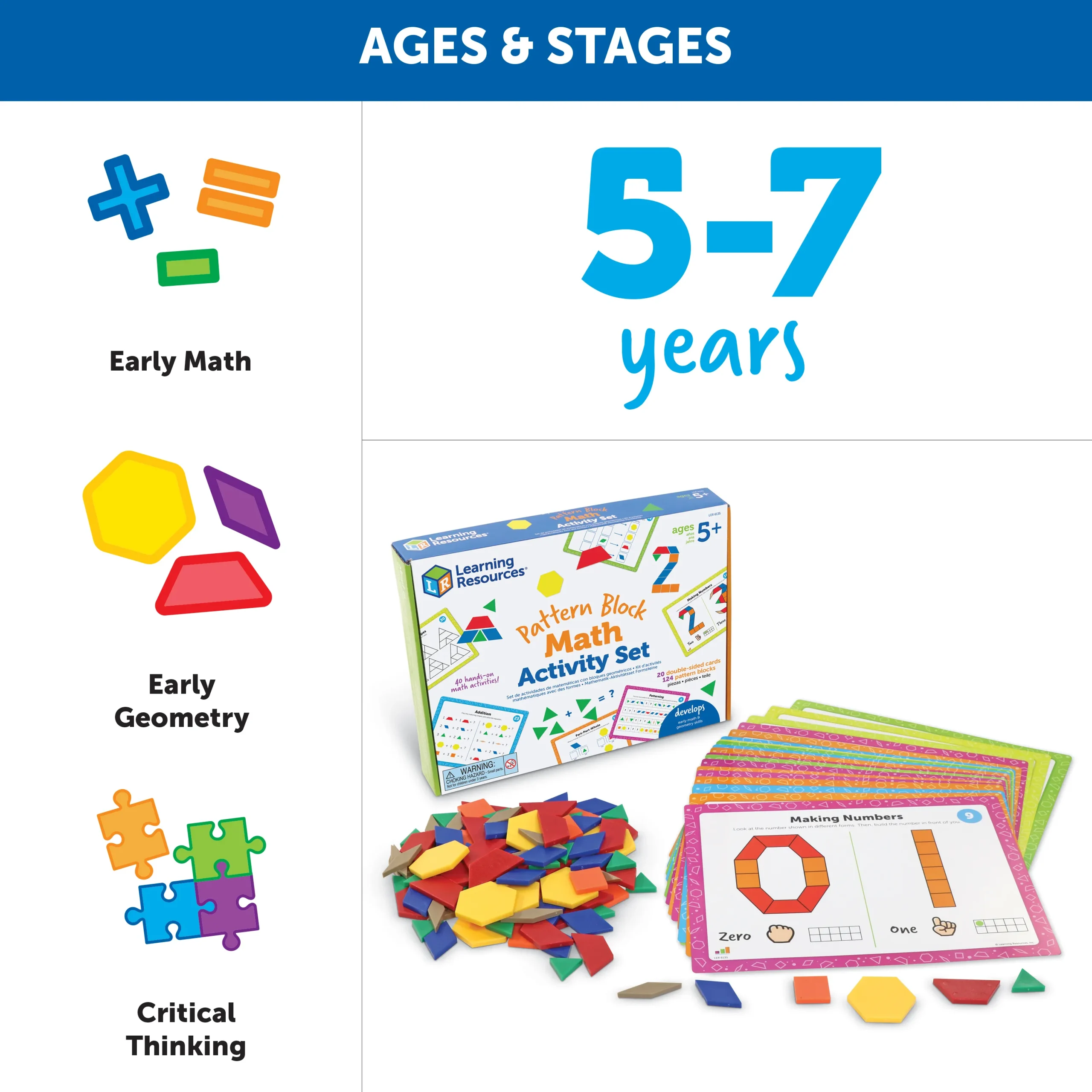 Learning Resources Puzzle Pattern Block Math Activity Set - Image 6