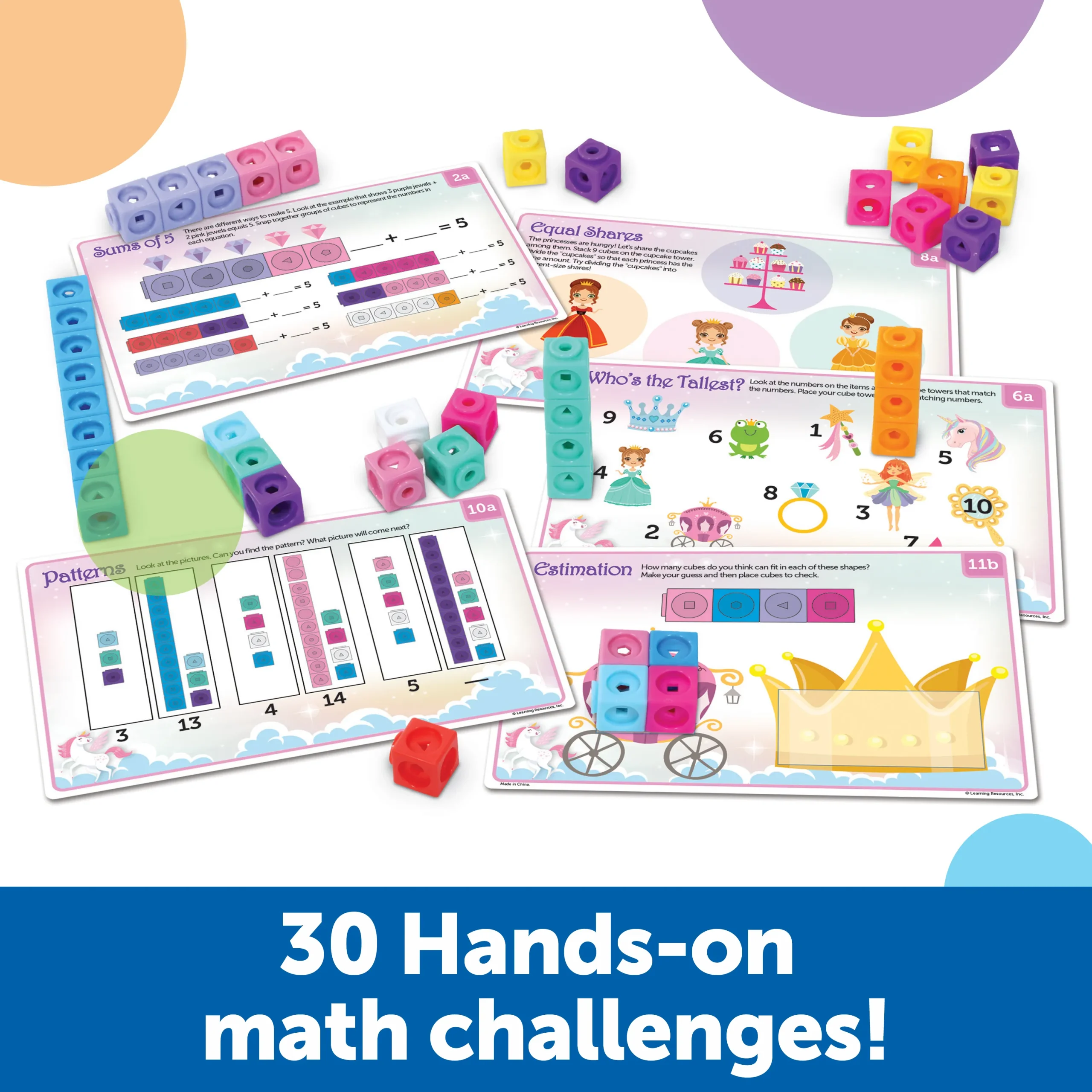 Learning Resources Puzzle MathLink® Cubes Kindergarten Math Activity Set: Fantasticals! - Image 4