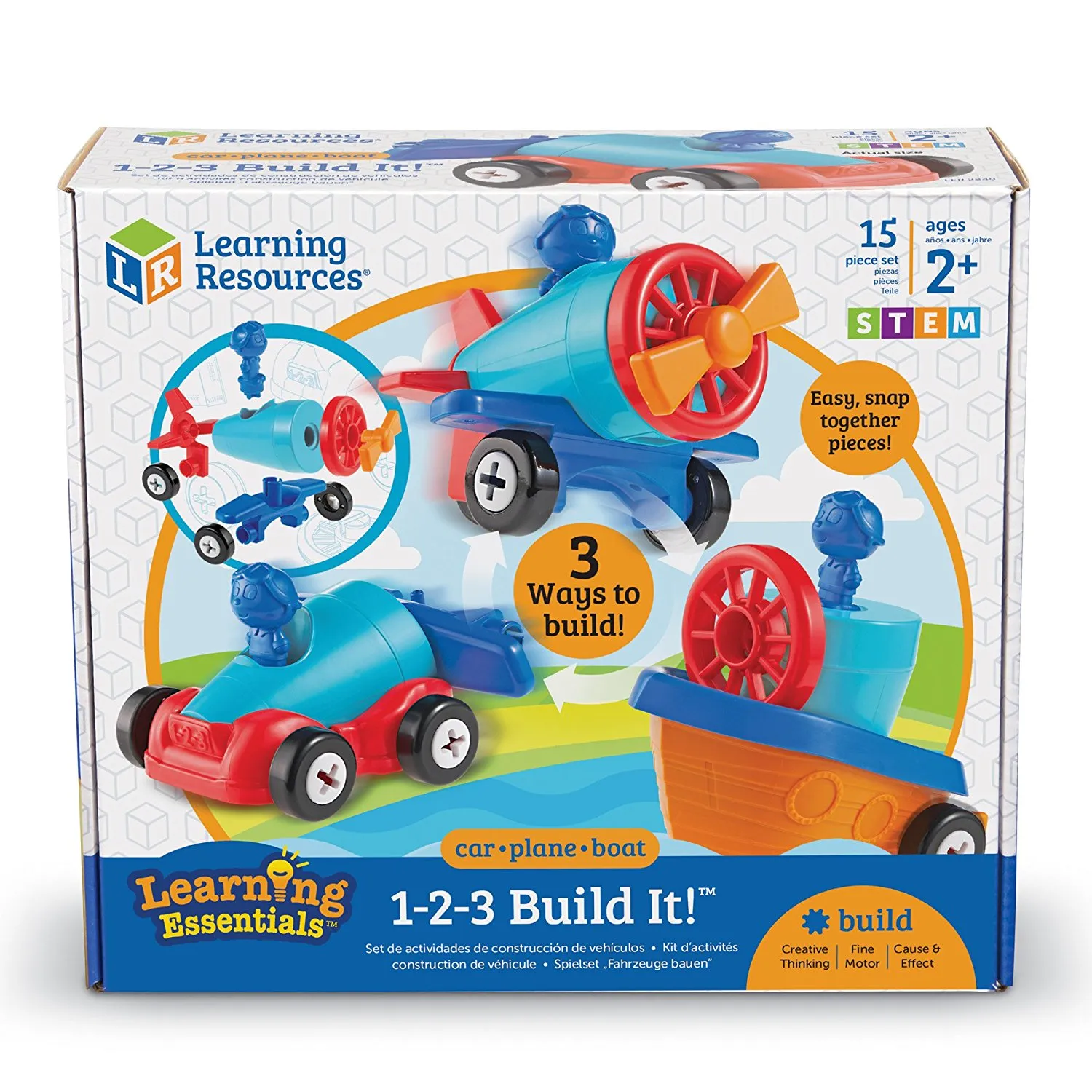 Learning Resources Puzzle 1-2-3 Build It!™ Car-Plane-Boat - Image 13