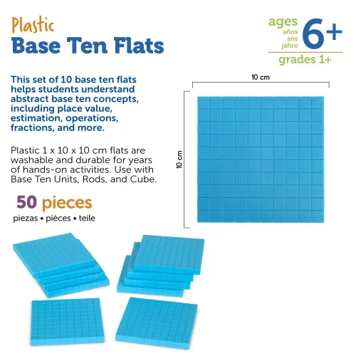 Alternative view of Learning Resources Puzzle Plastic Base Ten Flats, Set of 10