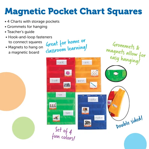 Alternative view of Learning Resources Puzzle Magnetic Pocket Chart Squares, Set of 4
