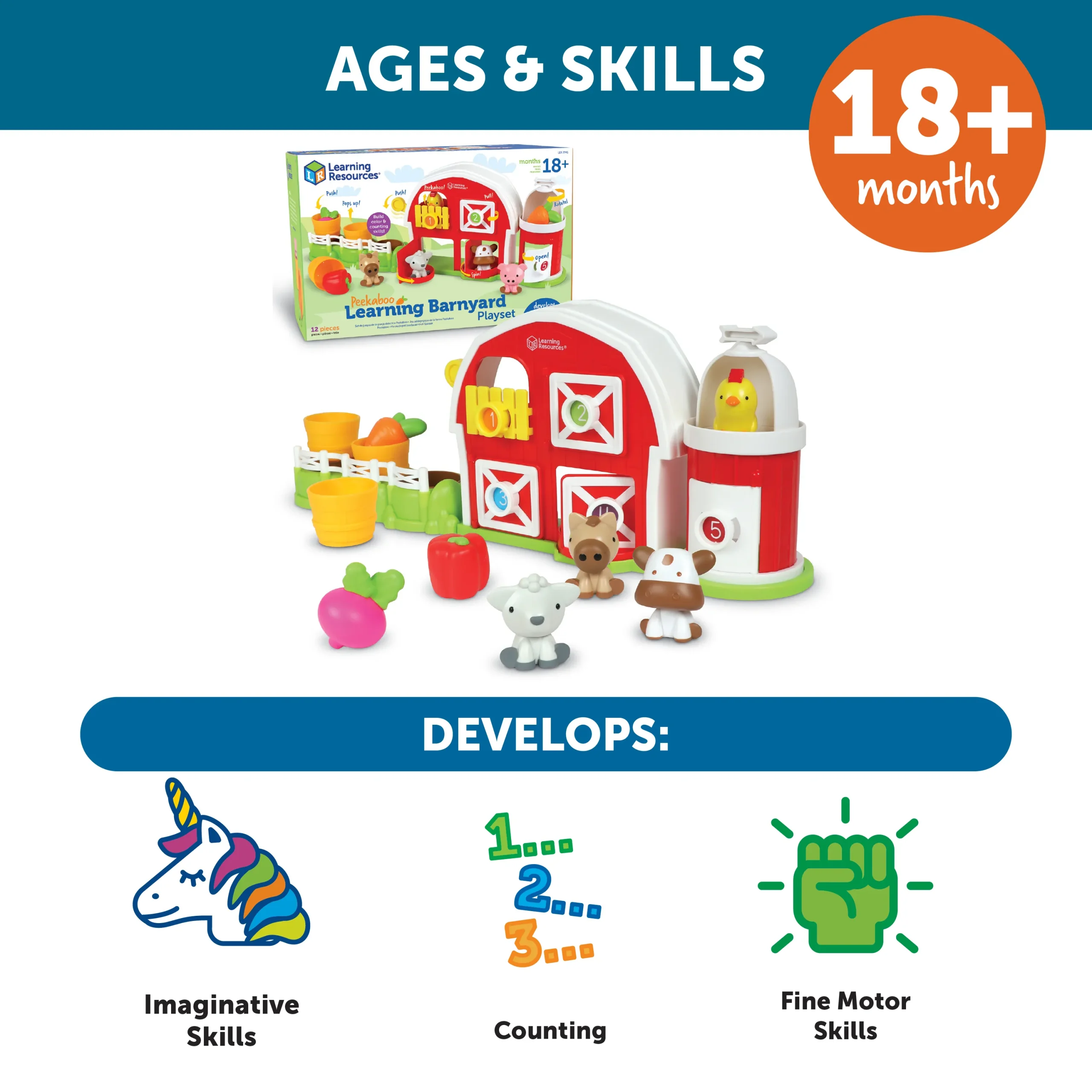 Learning Resources Puzzle Peeksville® Learning Barnyard Playset - Image 6