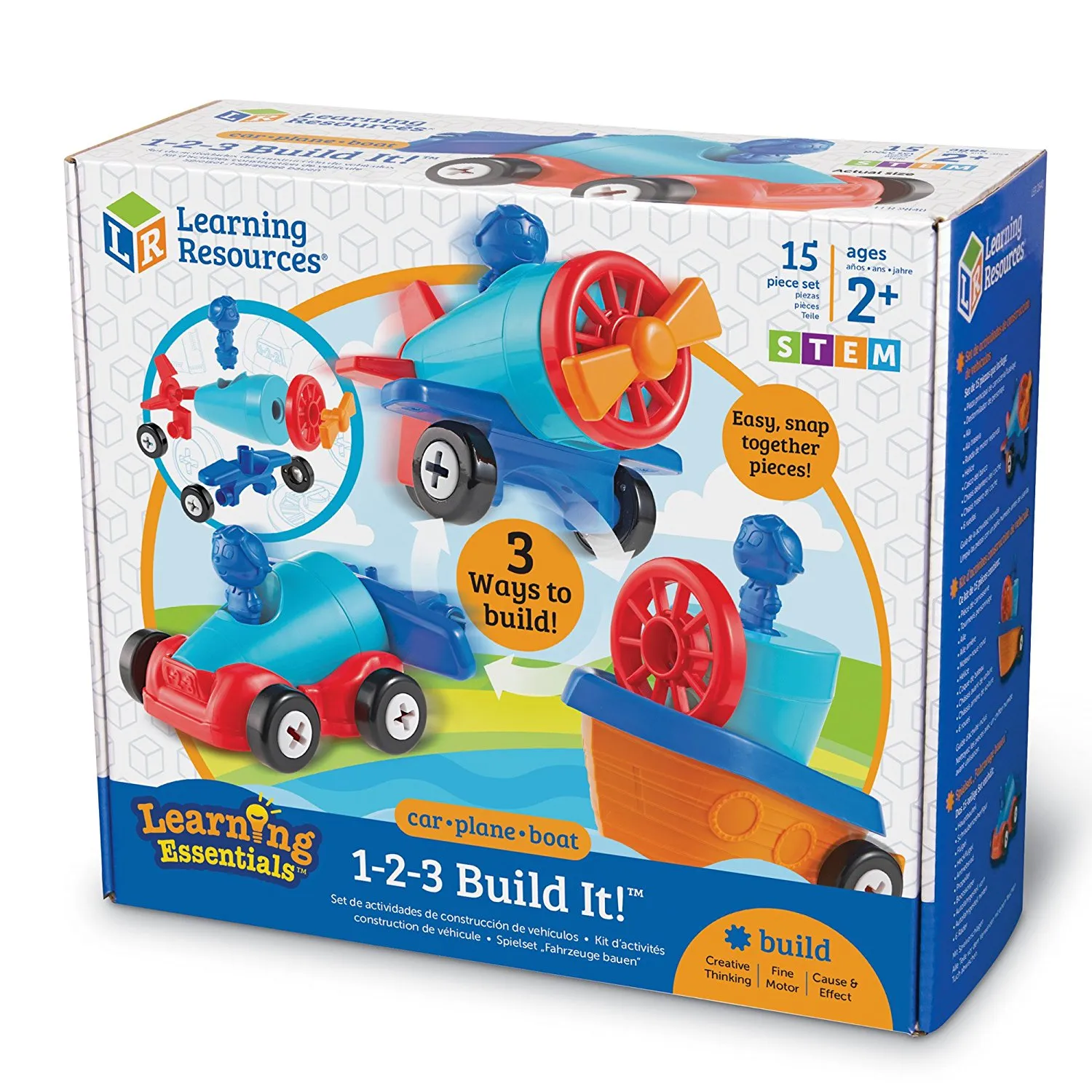 Learning Resources Puzzle 1-2-3 Build It!™ Car-Plane-Boat - Image 14
