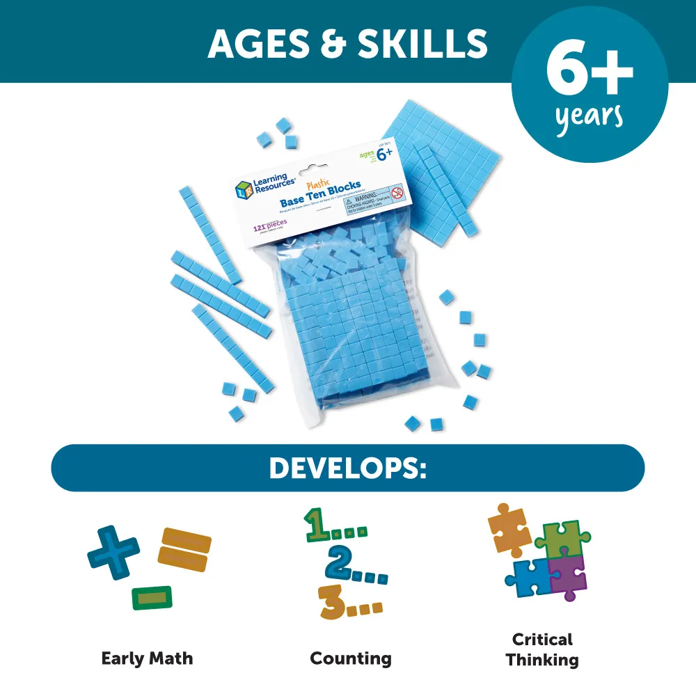 Learning Resources Puzzle Base Ten Blocks Smart Pack, Set of 121 - Image 6