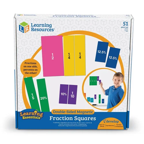 Alternative view of Learning Resources Puzzle Double-Sided Magnetic Demonstration Rainbow Fraction® Squares