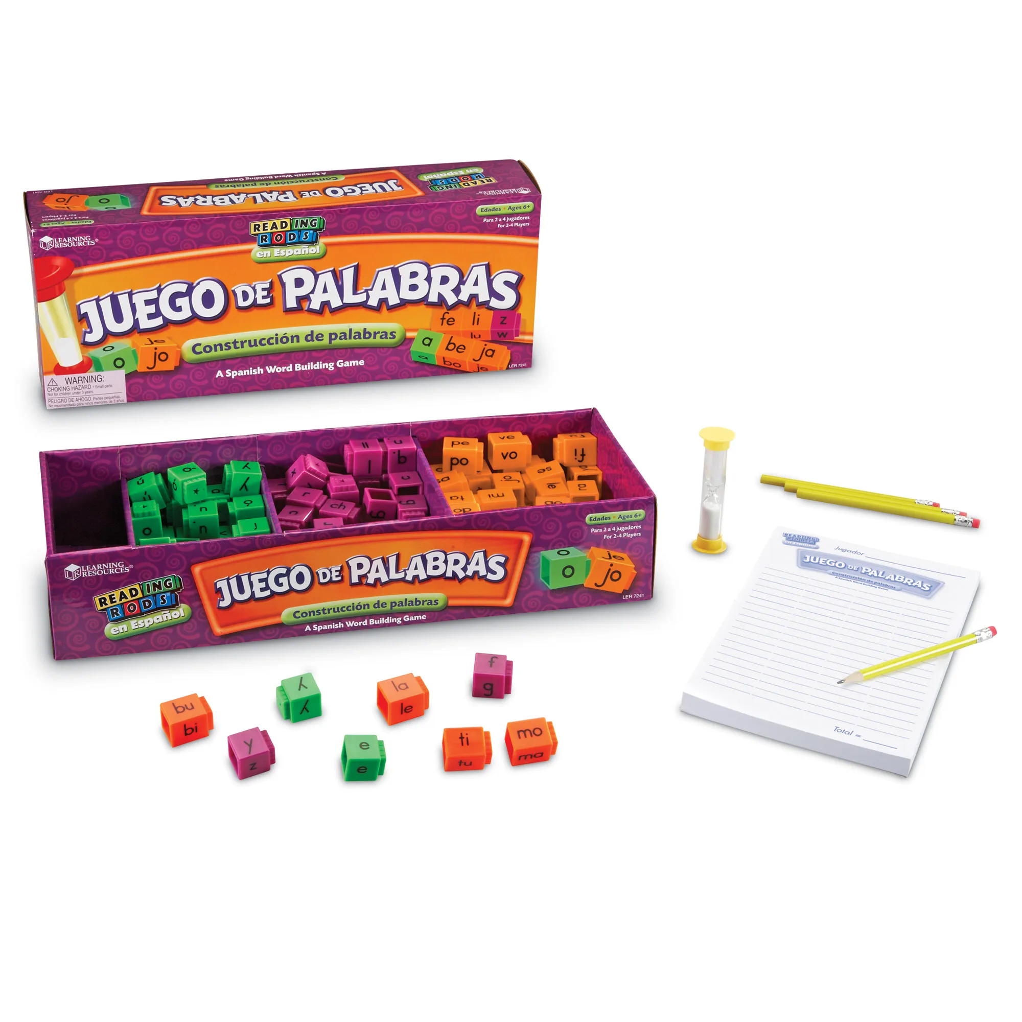 Learning Resources Puzzle Juego de Palabras Spanish Reading Rods Word Game - Image 3