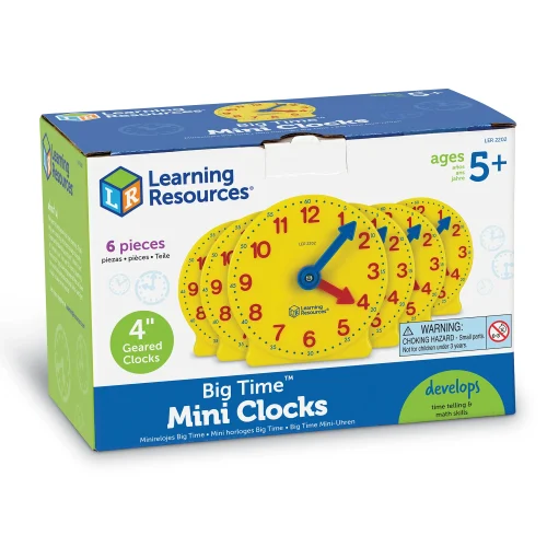 Alternative view of Learning Resources Puzzle Big Time™ Geared Mini-Clocks, Set of 6