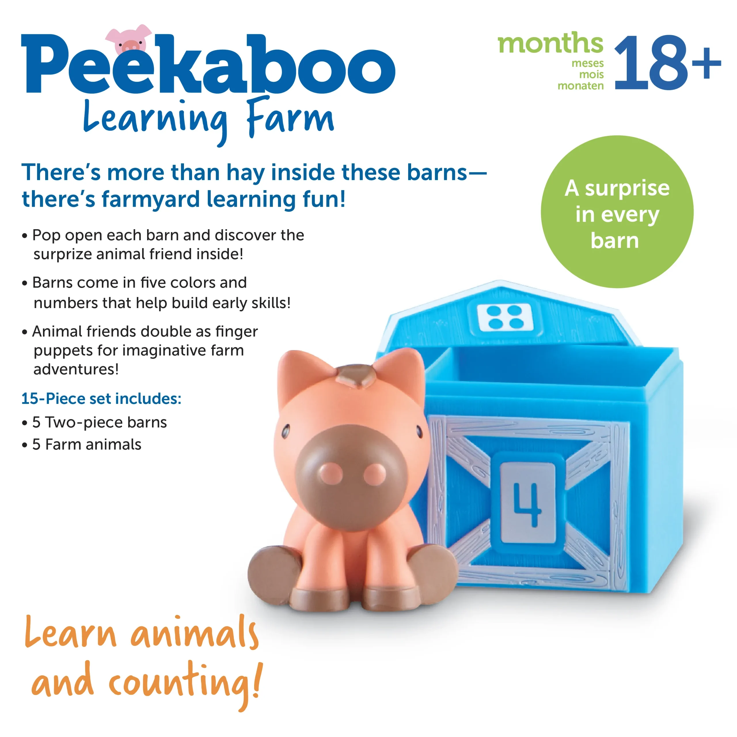 Learning Resources Puzzle Peekaboo Learning Farm - Image 2