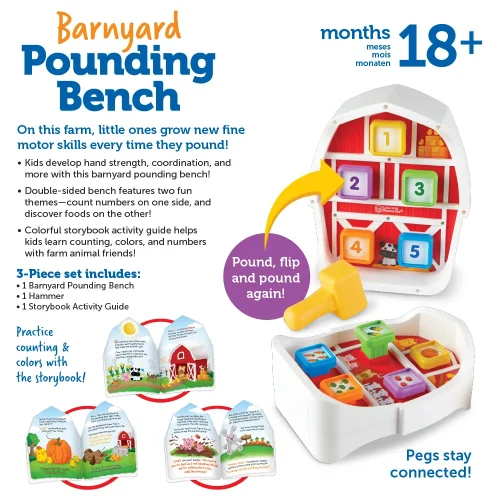 Alternative view of Learning Resources Puzzle Peeksville® Barnyard Pounding Bench