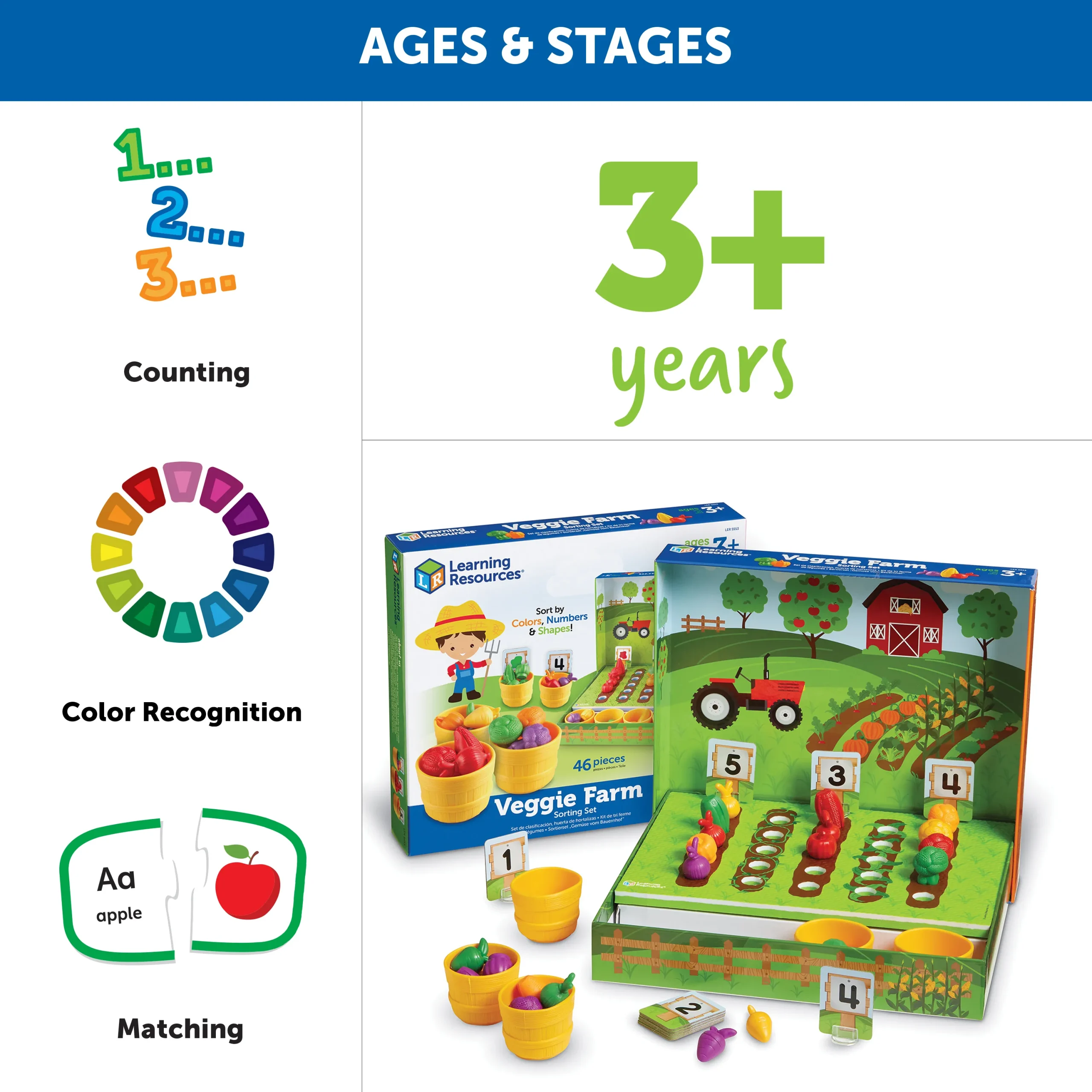 Learning Resources Puzzle Veggie Farm Sorting Set - Image 6