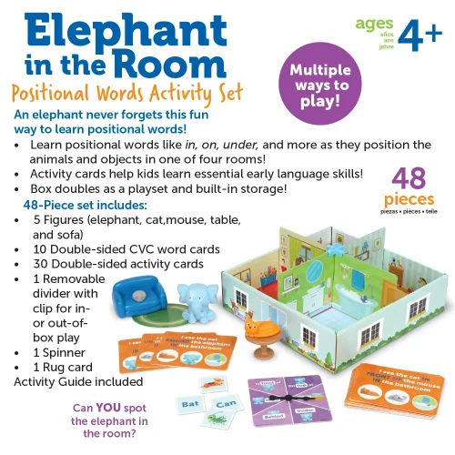 Alternative view of Learning Resources Puzzle Elephant In The Room Positional Word Activity