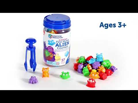 Learning Resources Puzzle Grab & Sort Fine Motor Alien Counters - Image 9