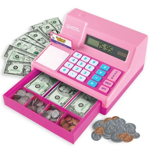 Learning Resources Puzzle Pretend & Play® Calculator Cash Register - Pink
