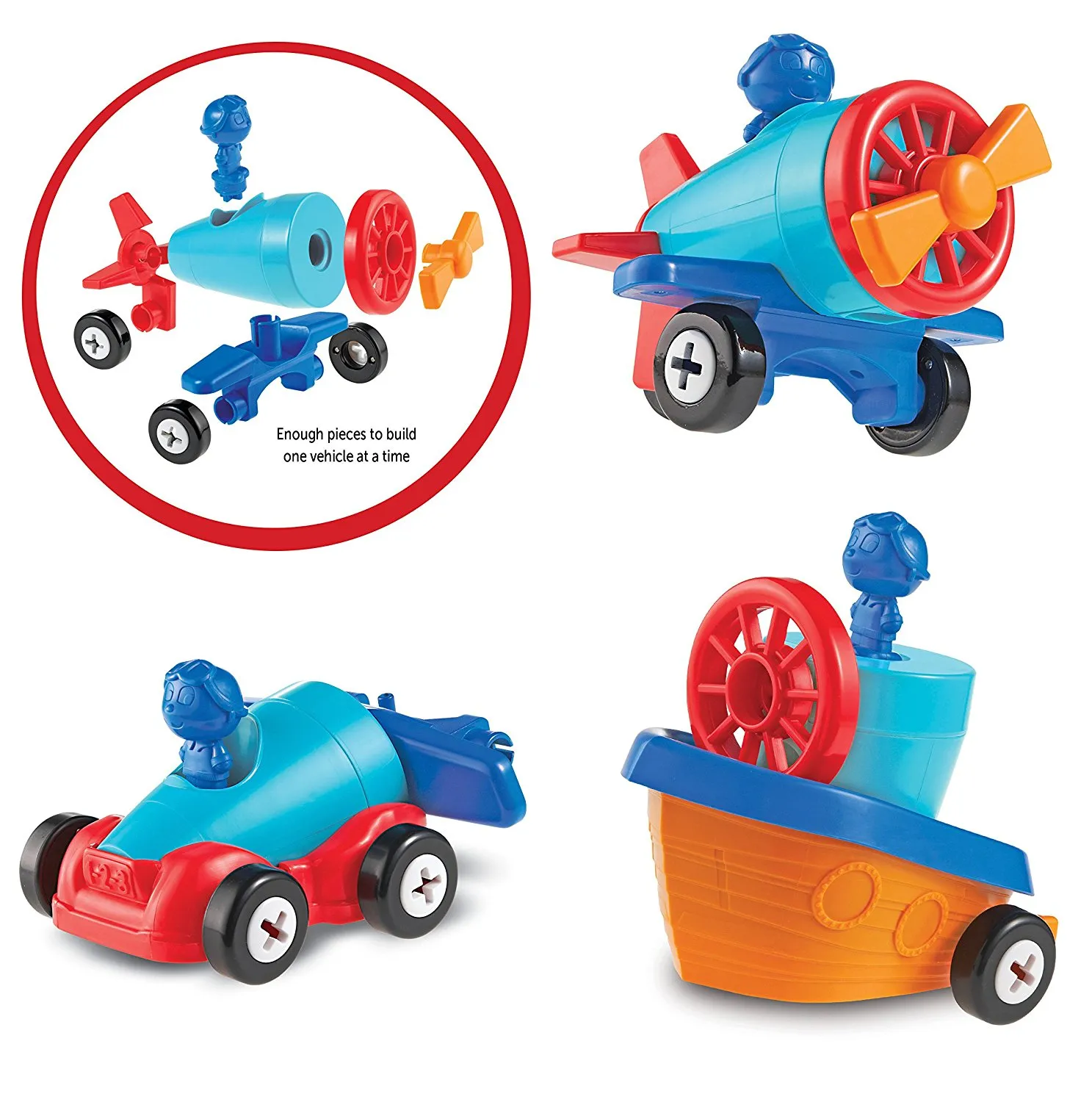 Learning Resources Puzzle 1-2-3 Build It!™ Car-Plane-Boat - Image 19
