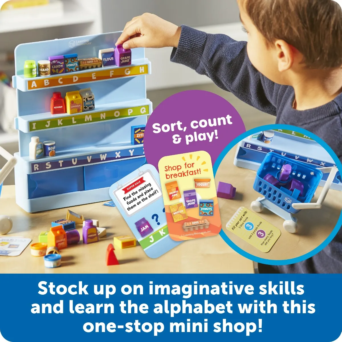 Learning Resources Puzzle Alphabet Mini Market - Image 3