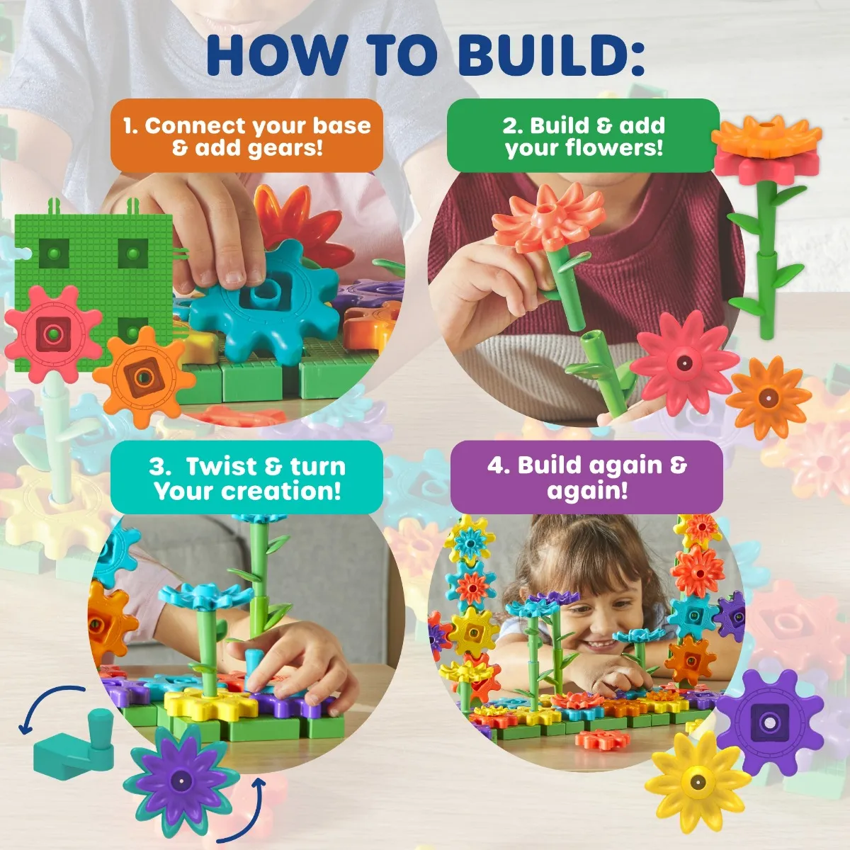 Learning Resources Puzzle Gears! Gears! Gears! Garden Gears™ Building Set - Image 7