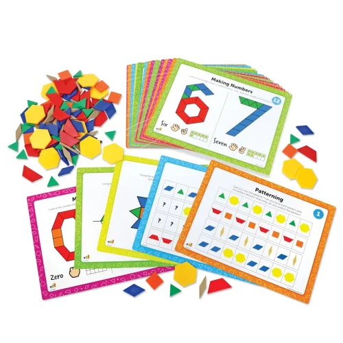 Alternative view of Learning Resources Puzzle Pattern Block Math Activity Set